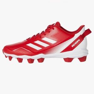 adidas Men's Icon 7 MD Baseball Shoe, Team Power Red/White/White, 13